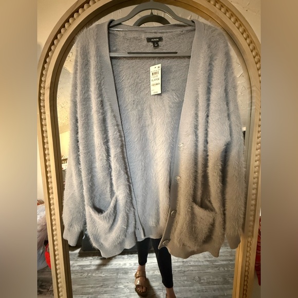 Alfani Women’s Open front Hairy Eyelash Cardigan in Grey stone NWT - Picture 1 of 3